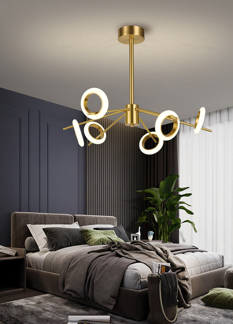 Ultra-modern Multiple Rings Chandelier Lamp Acrylic Suspension Pendant Light for Restaurant