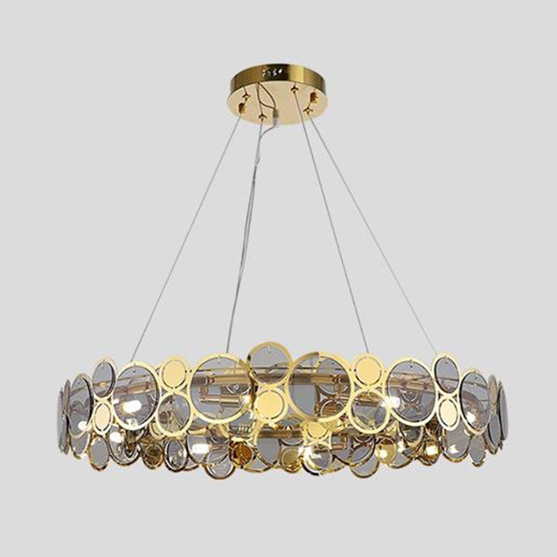 Postmodern Simplicity Circular Chandelier Light Fixtures Glass Hanging Pendant Lights for Restaurant