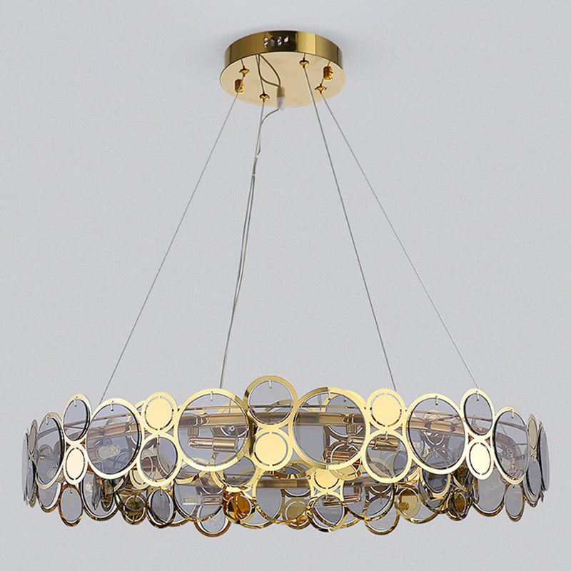 Postmodern Simplicity Circular Chandelier Light Fixtures Glass Hanging Pendant Lights for Restaurant