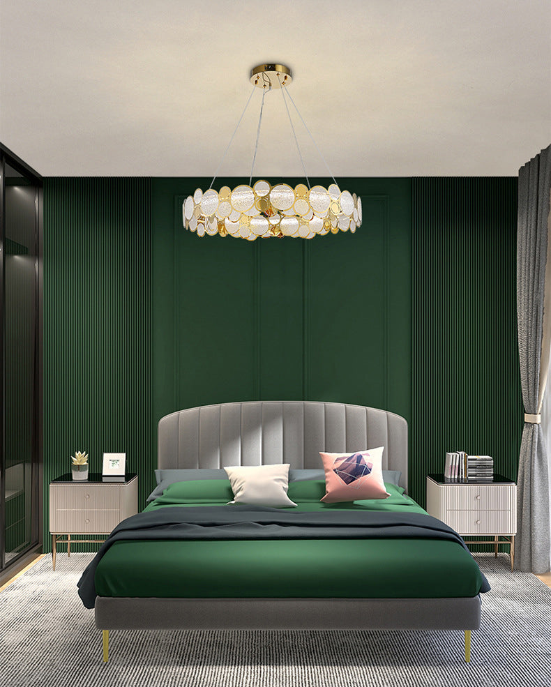 Postmodern Simplicity Circular Chandelier Light Fixtures Glass Hanging Pendant Lights for Restaurant