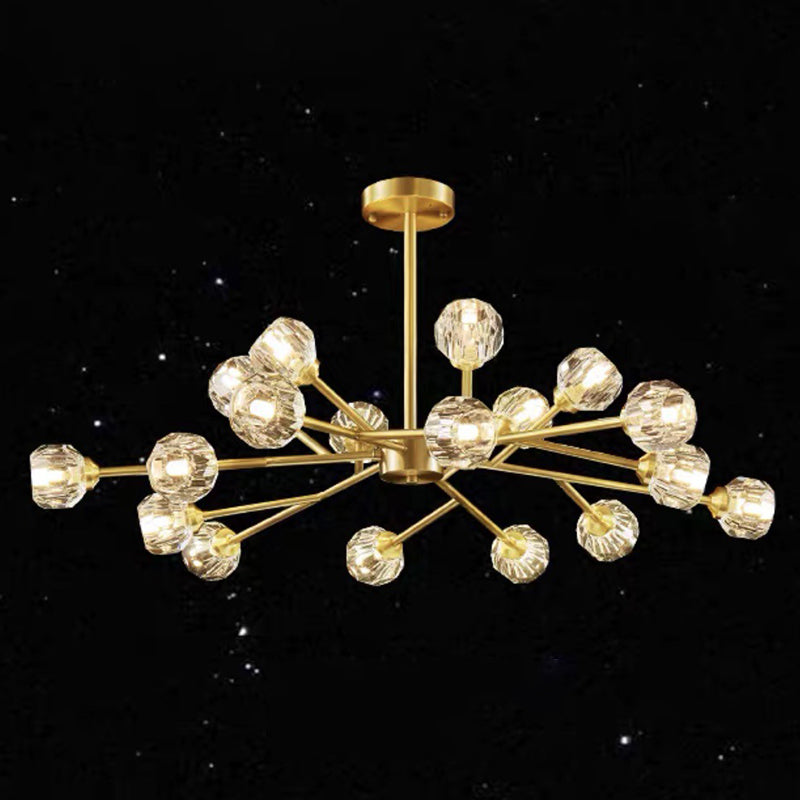 Ultra-modern Sputnik Hanging Chandelier Crystal Suspension Lighting with Hanging Cord for Living Room