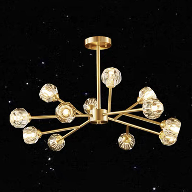 Ultra-modern Sputnik Hanging Chandelier Crystal Suspension Lighting with Hanging Cord for Living Room
