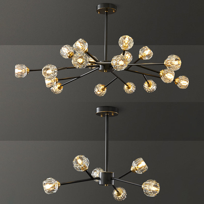 Zeitgenössische radiale Anhängerleuchte Kristallhängung angehender Licht für Wohnzimmer