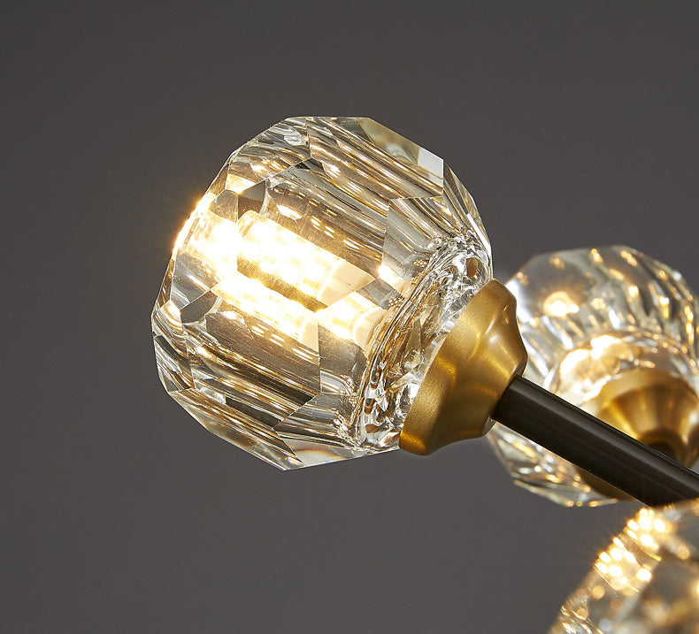 Zeitgenössische radiale Anhängerleuchte Kristallhängung angehender Licht für Wohnzimmer