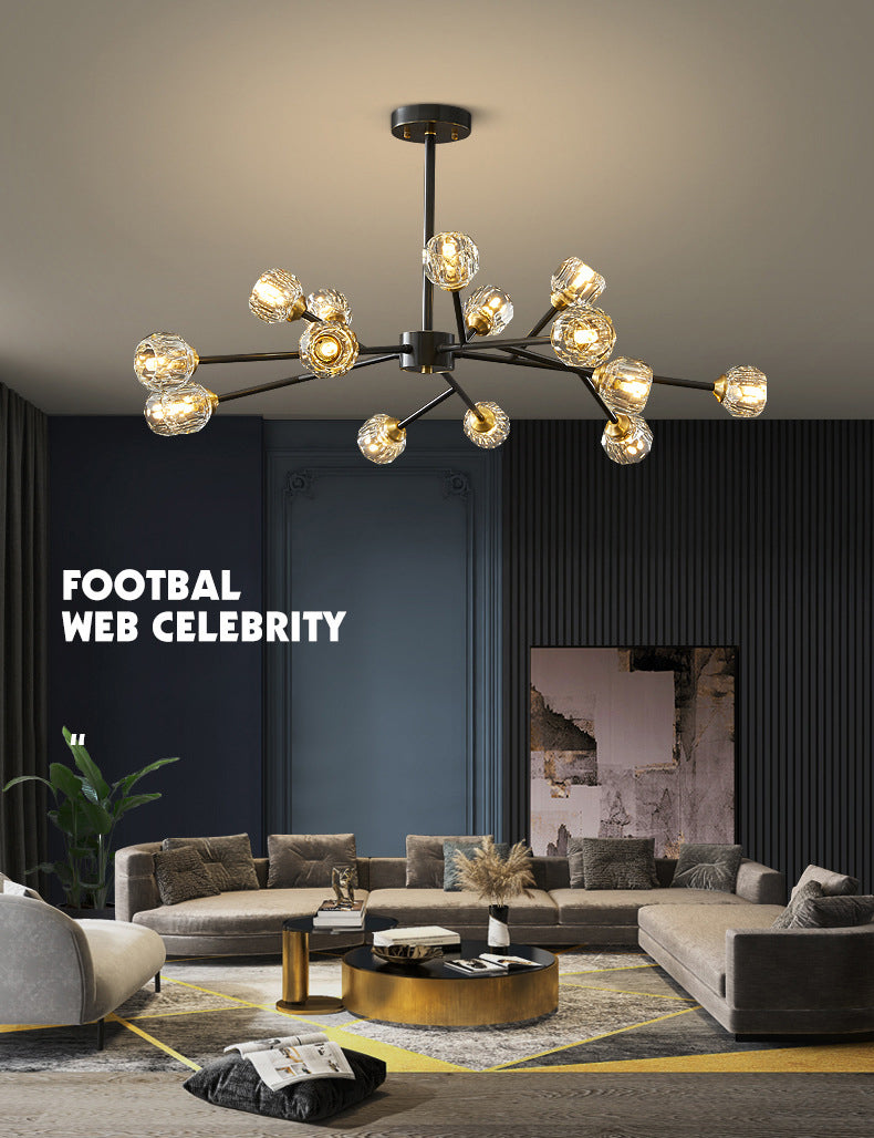 Zeitgenössische radiale Anhängerleuchte Kristallhängung angehender Licht für Wohnzimmer