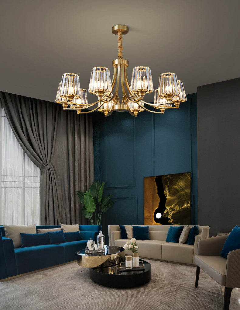 Postmodern Starburst Chandelier Pendant Light Glass Hanging Light Fixtures for Living Room