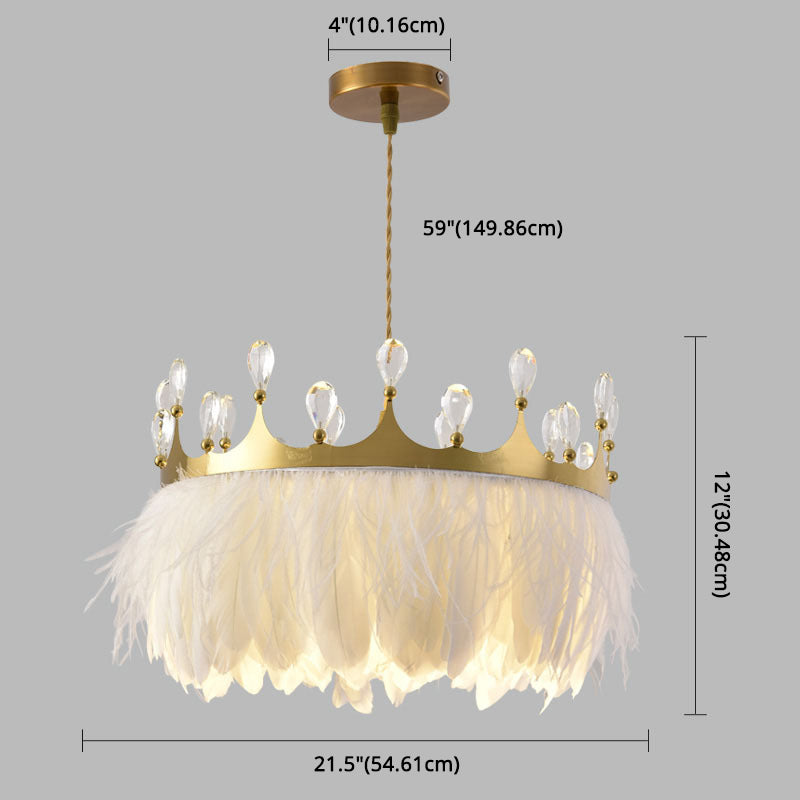 Fissature per illuminazione a sospensione a corona ultra-moderna lampada appesa con cavo sospeso per camera da letto