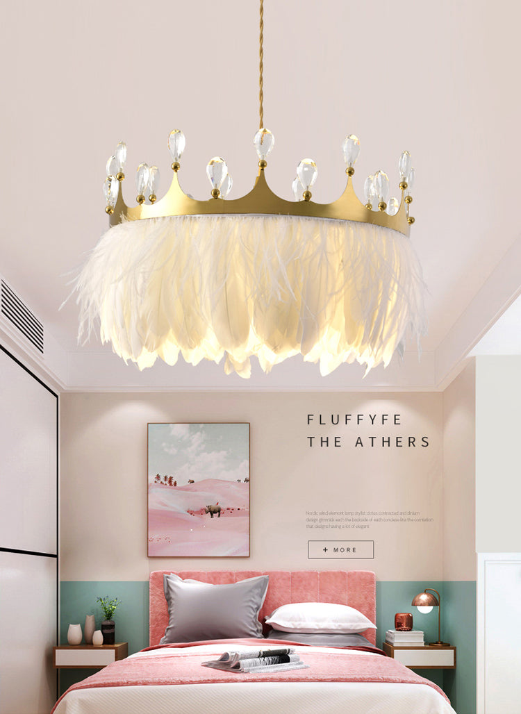 Fissature per illuminazione a sospensione a corona ultra-moderna lampada appesa con cavo sospeso per camera da letto