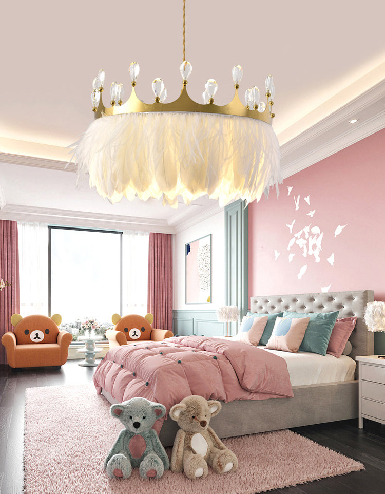 Fissature per illuminazione a sospensione a corona ultra-moderna lampada appesa con cavo sospeso per camera da letto