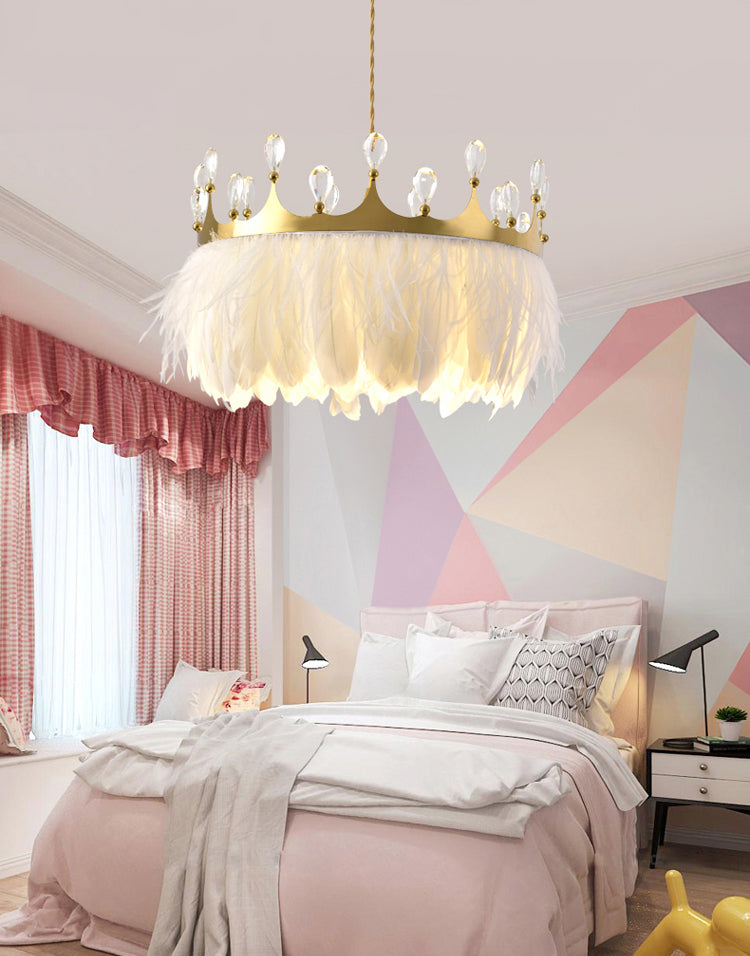 Fissature per illuminazione a sospensione a corona ultra-moderna lampada appesa con cavo sospeso per camera da letto