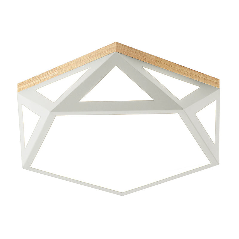 Modern Geometric Acrylic Flush Light 16.5"/20.5" W LED Gray/Green/White Ceiling Flush Mount for Bedroom, Warm/White/Natural/3 Color Light