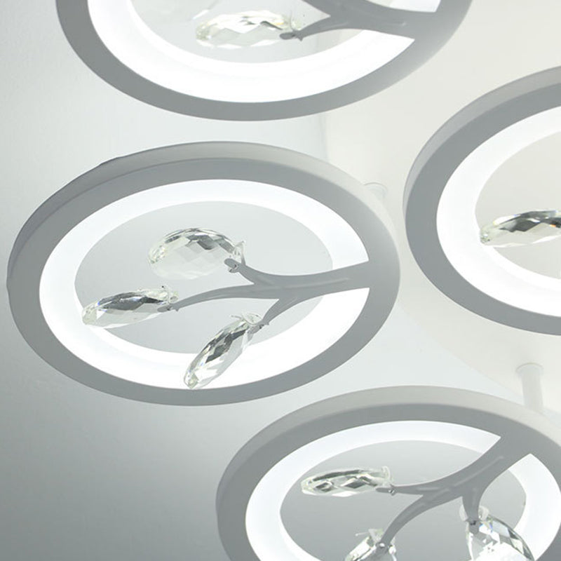 Sputnik Living Room Flush Mount Lamp einfache Acryl 5/12/15 Lichter Weiß Flush Leuchte in Warm/White/3 Farbe Licht