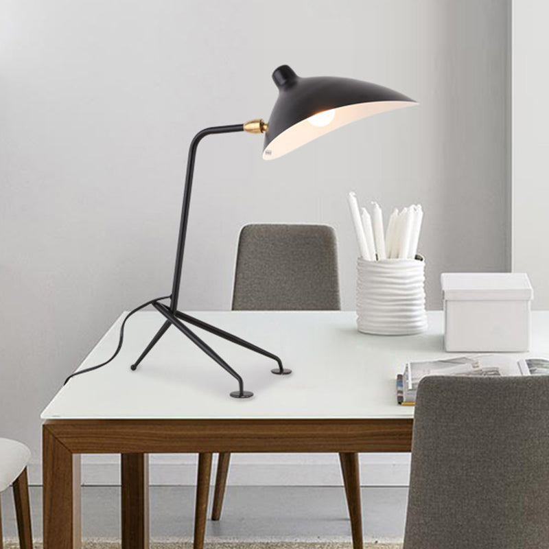 Lampada da terra con paralume a becco d'anatra Lampada da tavolo girevole in metallo stile nordico con 1 testa per sala studio in bianco/nero