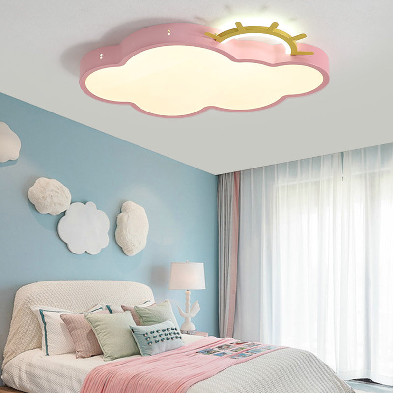 Cloud and Sun Ceiling Flushmount Lamp Cartoon Acrylic LED Flush Mount Light for Nursery