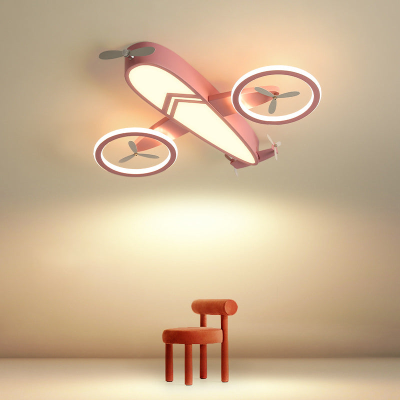 Avion encastré luminaire dessin animé métallique enfants chambre LED plafonnier