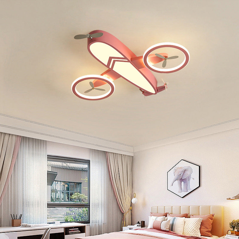 Avion encastré luminaire dessin animé métallique enfants chambre LED plafonnier