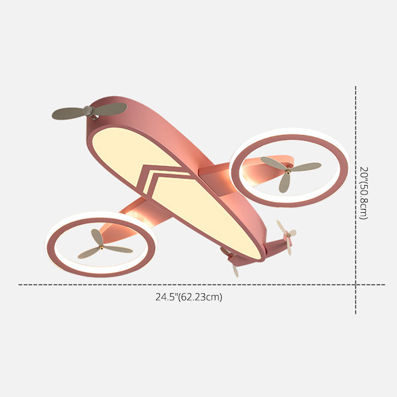 Avion encastré luminaire dessin animé métallique enfants chambre LED plafonnier