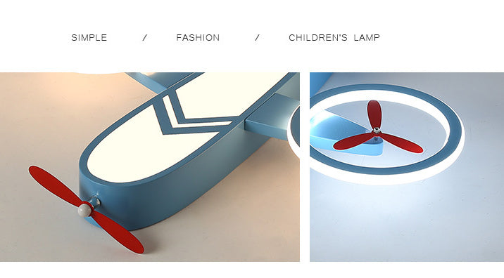 Avion encastré luminaire dessin animé métallique enfants chambre LED plafonnier