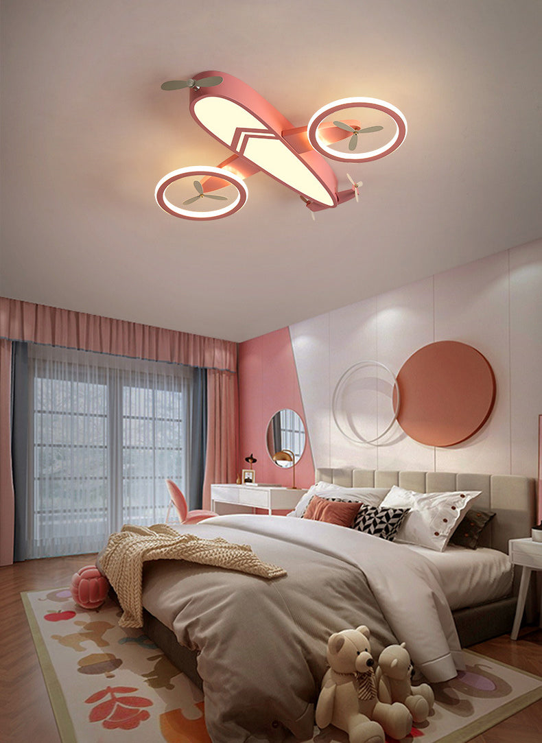 Avion encastré luminaire dessin animé métallique enfants chambre LED plafonnier