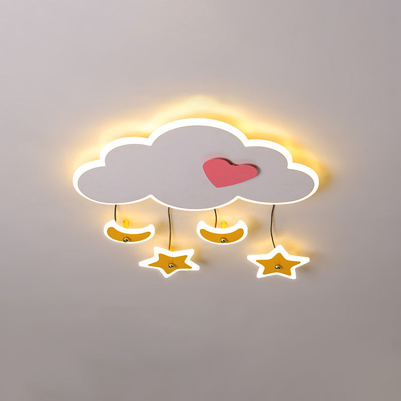 Novelty Cartoon Flush Mount LED Light Kids Style Metal Bedroom Ceiling Light Fixture