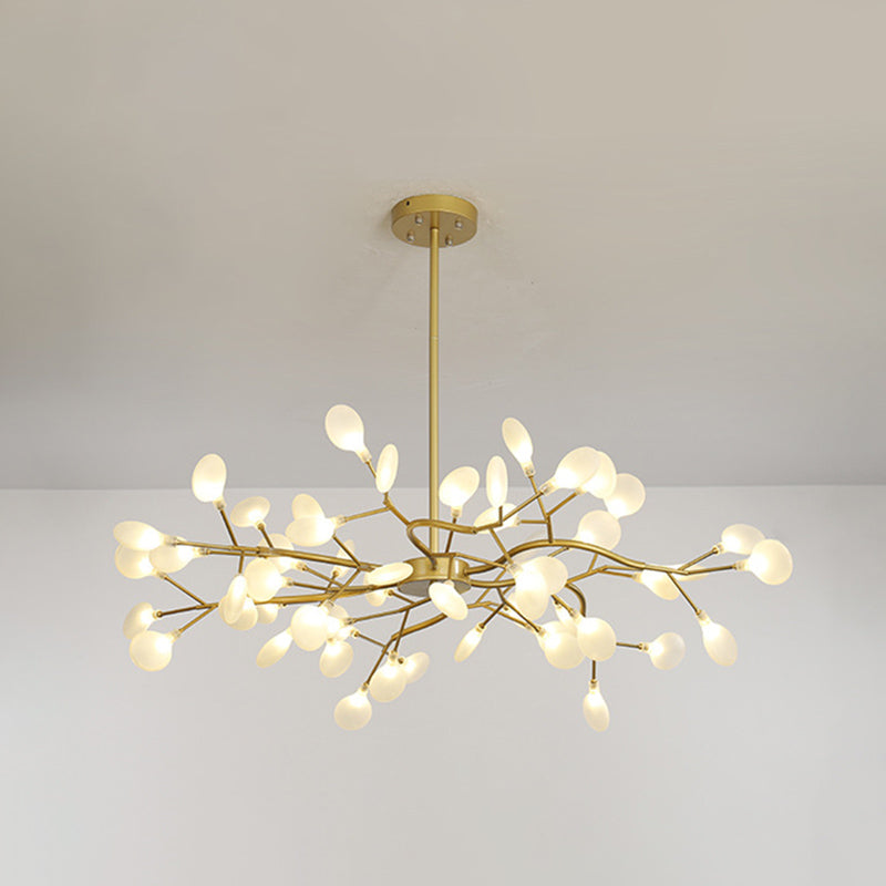 Candelera de lámpara de lámpara colgante posmoderna enchufefirlies lámpara de techo de vidrio para sala de estar