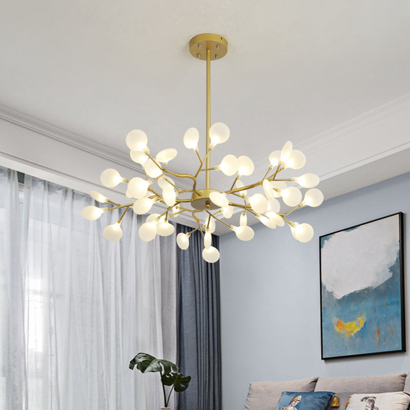 Candelera de lámpara de lámpara colgante posmoderna enchufefirlies lámpara de techo de vidrio para sala de estar