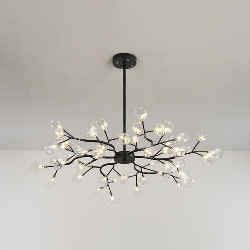 Candelera de lámpara de lámpara colgante posmoderna enchufefirlies lámpara de techo de vidrio para sala de estar