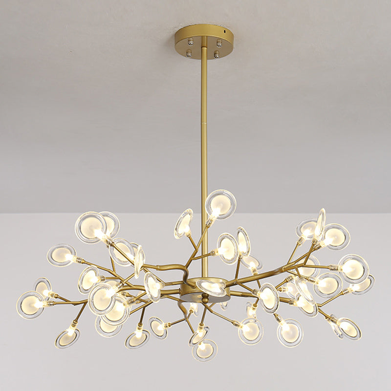 Candelera de lámpara de lámpara colgante posmoderna enchufefirlies lámpara de techo de vidrio para sala de estar