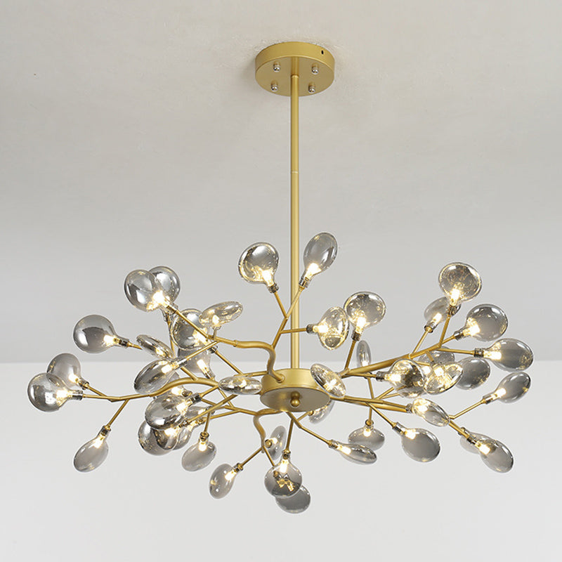 Candelera de lámpara de lámpara colgante posmoderna enchufefirlies lámpara de techo de vidrio para sala de estar