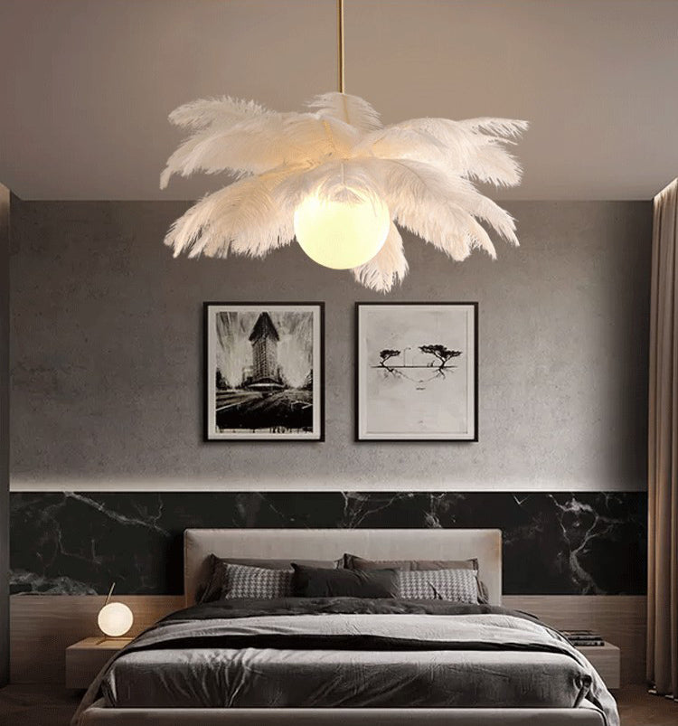 Lampadario del soffitto di sottili lampadario moderno moderno creativa creativa bianca a soffitto appeso per camera da letto