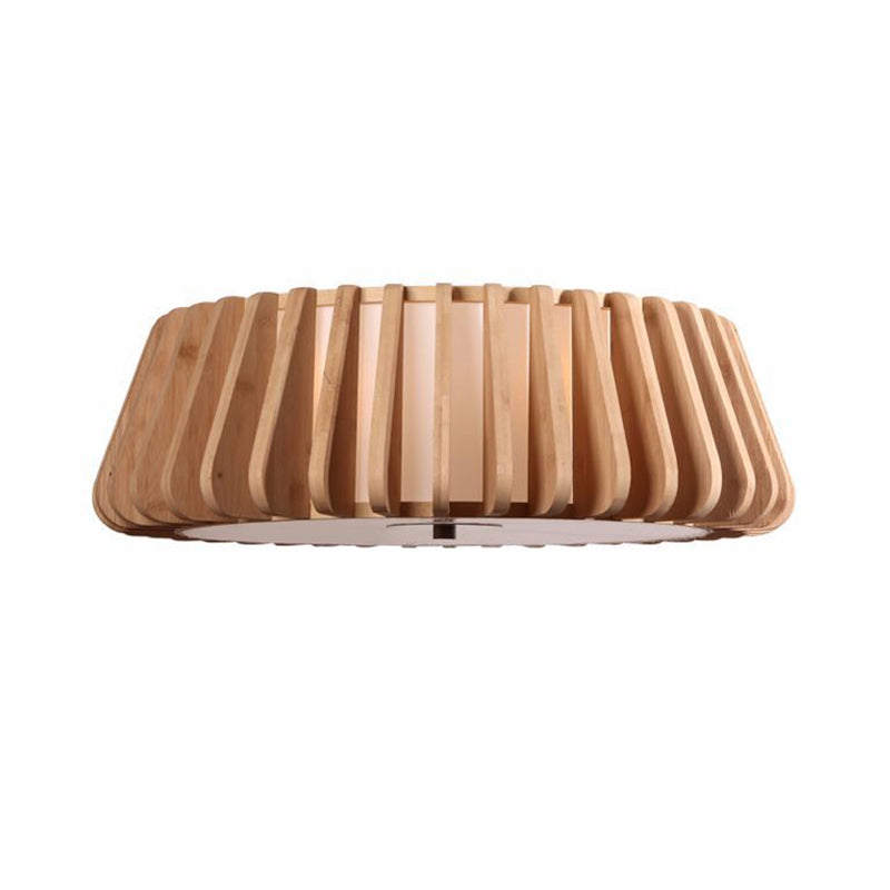Tapered Flush Light Modernism Bamboo 19.5"/23.5" Wide 1 Bulb Wood Ceiling Mounted Fixture