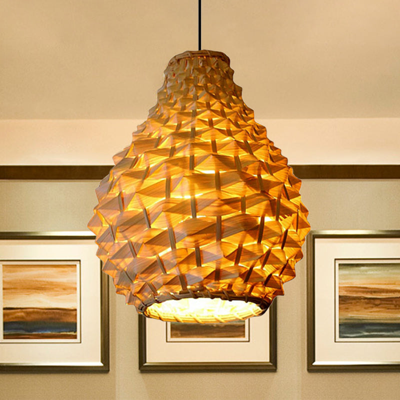 Sospensione Jar Sussion CONTEPTORARY BAMBOO 1 Bulbo Kit di luce sospesa beige, 8,5 "/14"/18 "di larghezza