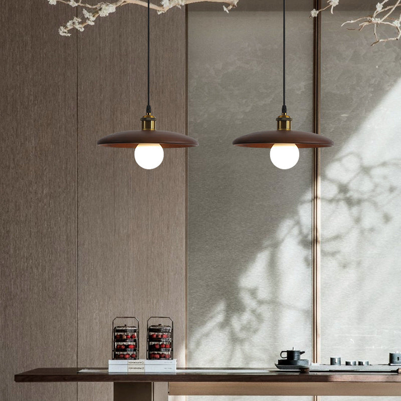 Sala da pranzo a forma di piattino in legno in legno di illuminazione 1 lampadina minimalista sospesa