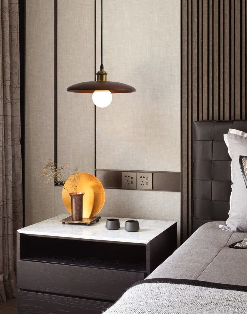 Sala da pranzo a forma di piattino in legno in legno di illuminazione 1 lampadina minimalista sospesa