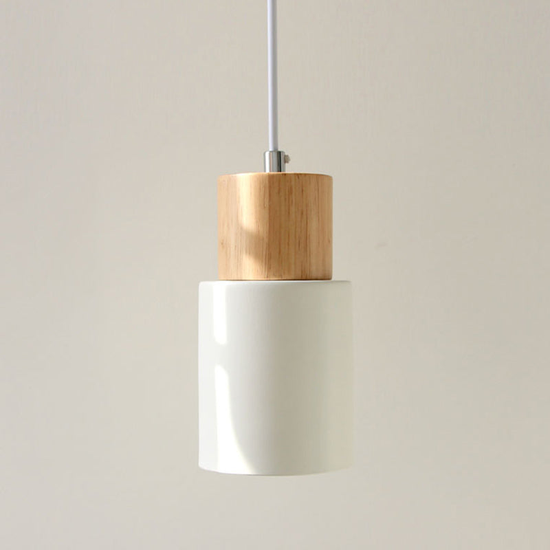 Cylindrical Mini Pendant Light Fixture Nordic Metal Single Hallway Hanging Light