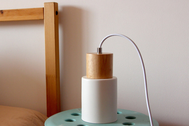 Cylindrical Mini Pendant Light Fixture Nordic Metal Single Hallway Hanging Light