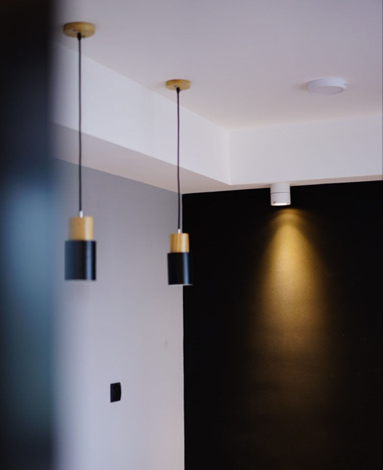 Cylindrical Mini Pendant Light Fixture Nordic Metal Single Hallway Hanging Light