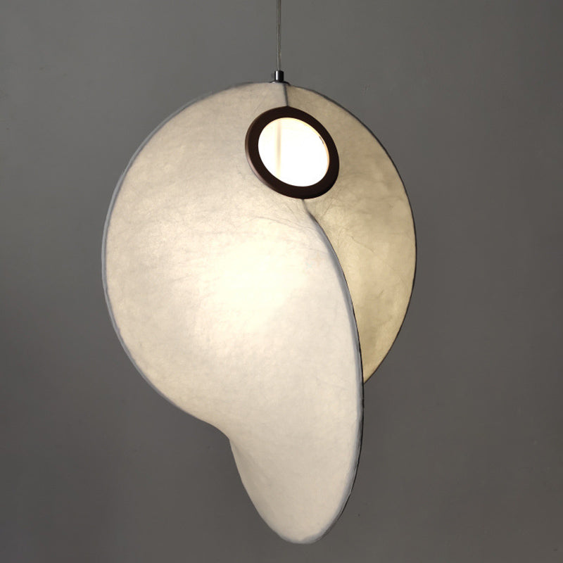 Luminaire de pendentif encerclant blanc artistique simple 1 tissu de bulbe