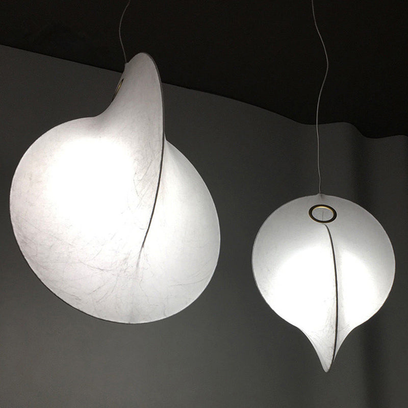 Luminaire de pendentif encerclant blanc artistique simple 1 tissu de bulbe
