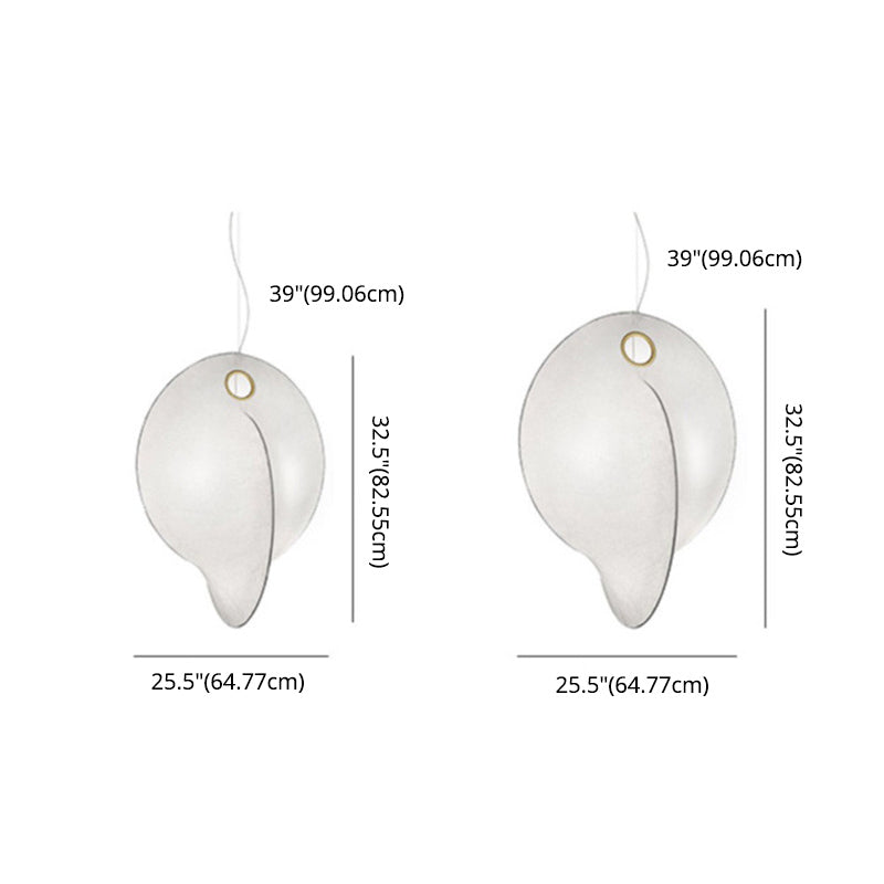 Luminaire de pendentif encerclant blanc artistique simple 1 tissu de bulbe