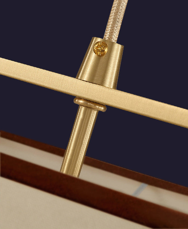 Minimalistische rechteckige Pendelleuchte Lampenmaterial 1 Kopf Diner hängende Licht mit Rahmen in Gold