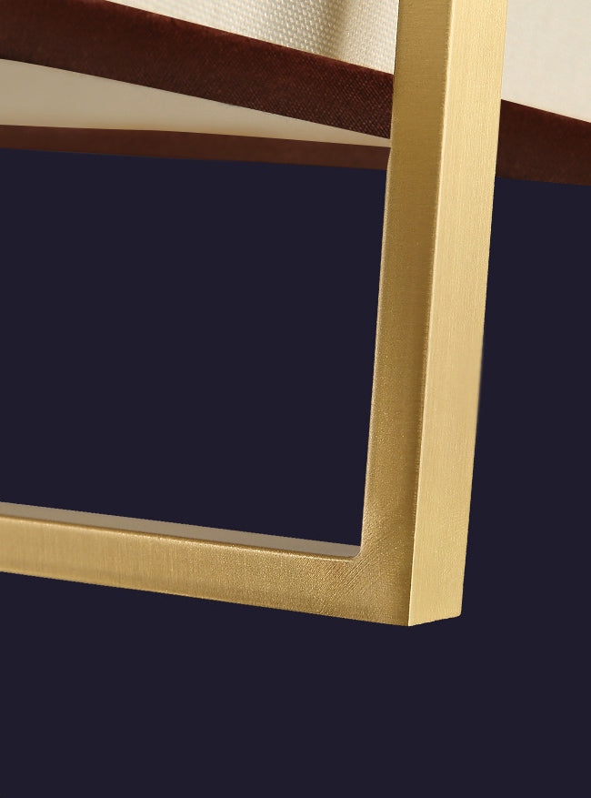 Minimalistische rechteckige Pendelleuchte Lampenmaterial 1 Kopf Diner hängende Licht mit Rahmen in Gold