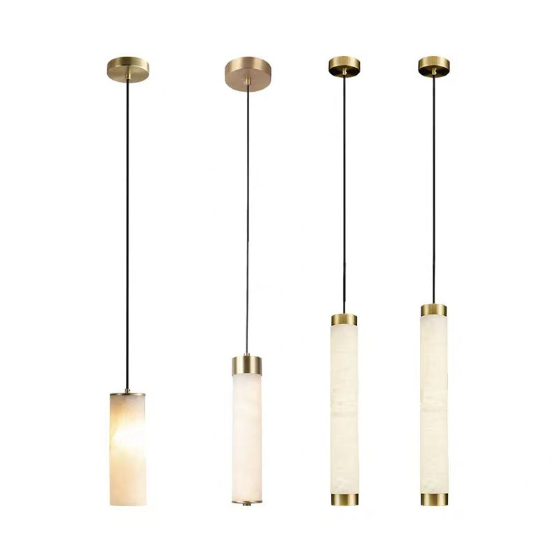 Pendulum a forma di pipa in marmo Minimalismo 1 testa a sospensione bianca per camera da letto