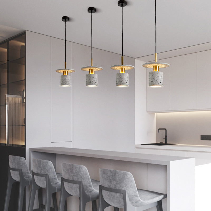 Luce a sospensione a forma di cappello da terrazzo Luce a soffitto a bulba singola per barre da cucina