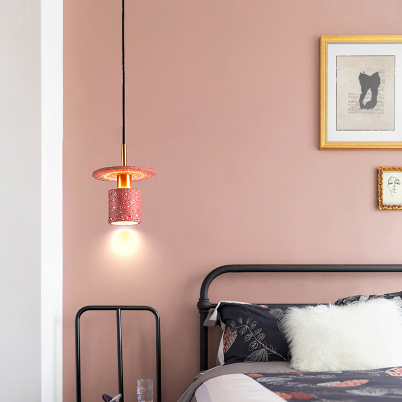 Luce a sospensione a forma di cappello da terrazzo Luce a soffitto a bulba singola per barre da cucina