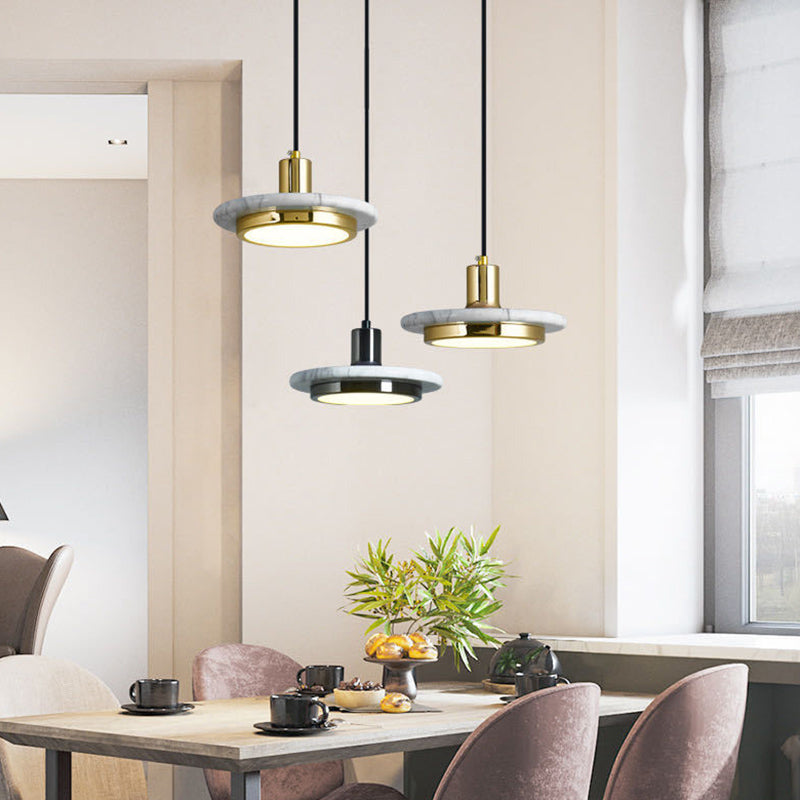 Kappengeformte Marmorhängeblocke Leuchte minimalistische LED -Anhängerbeleuchtung für das Restaurant