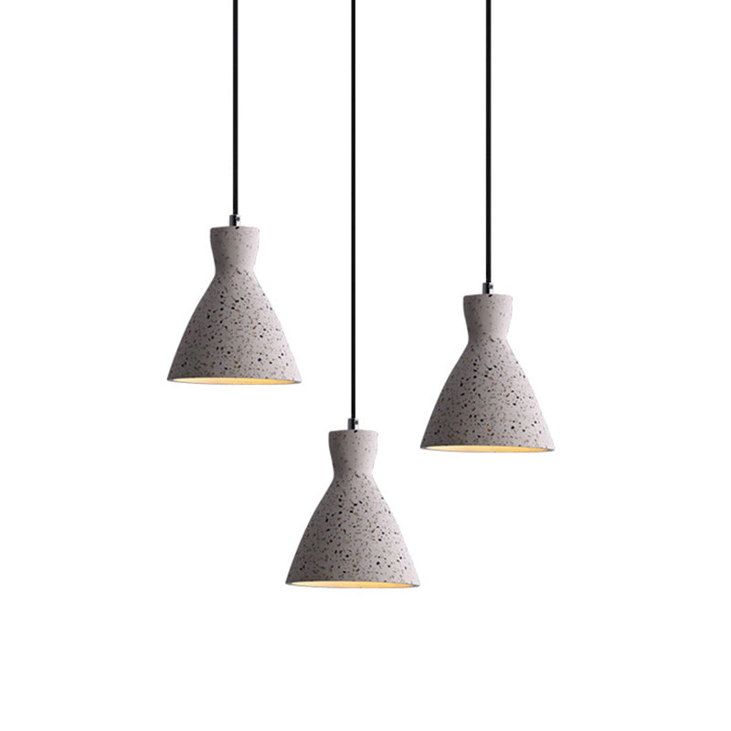 Nordic 1-Bulb hanger lamp Conical Small Suspension Lamp met terrazzo-schaduw voor Diner