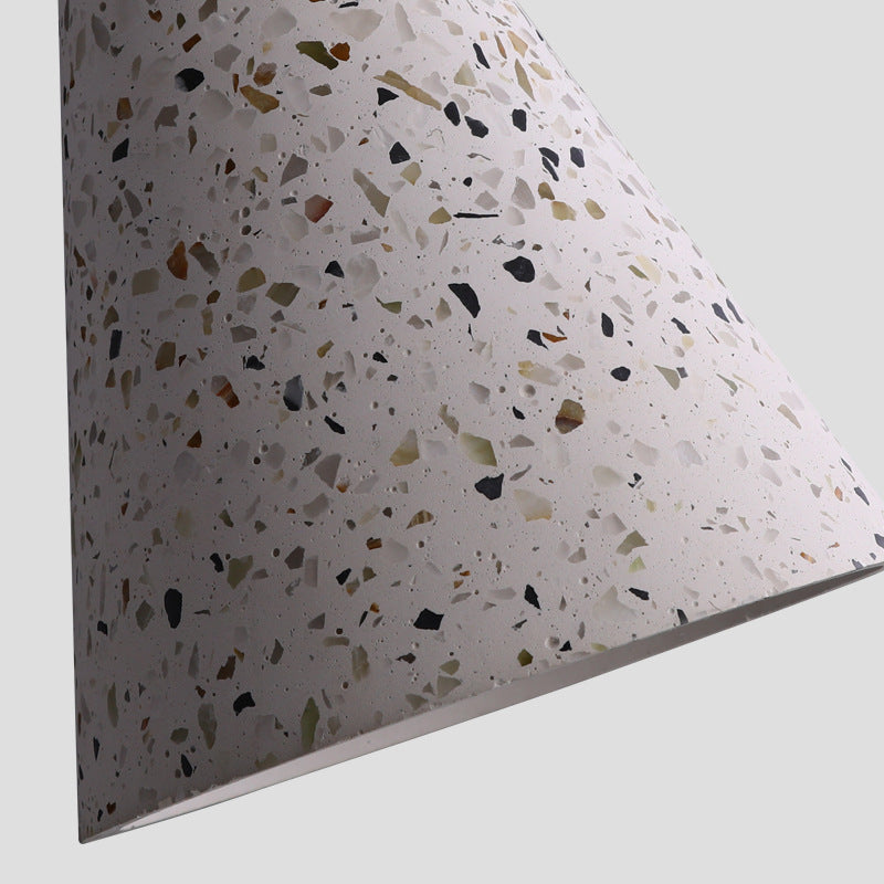 Nordic 1-Bulb hanger lamp Conical Small Suspension Lamp met terrazzo-schaduw voor Diner
