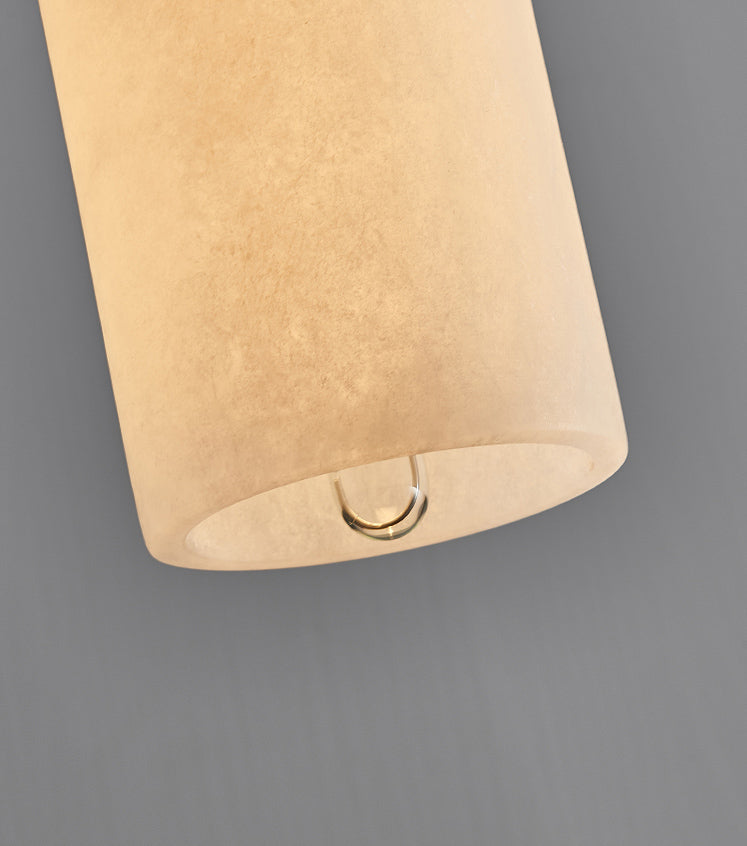 Elongated Dome Marble Hanging Light Fixture Minimalist White Ceiling Pendant for Dining Room