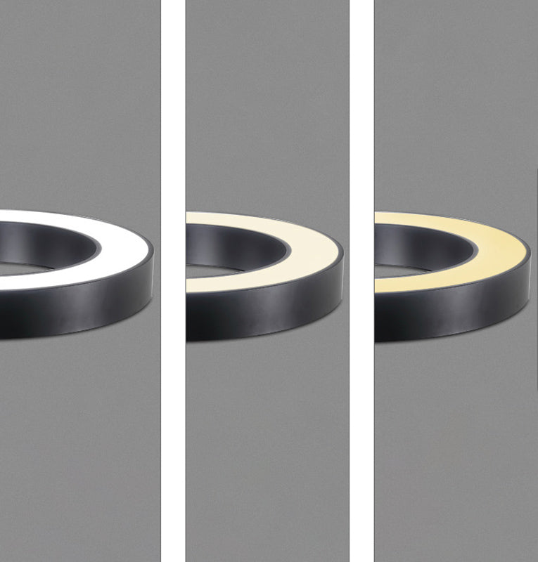 Lampada rotonda Black Lampada rotonda LED Minimalist LED Impiccamento per l'ufficio